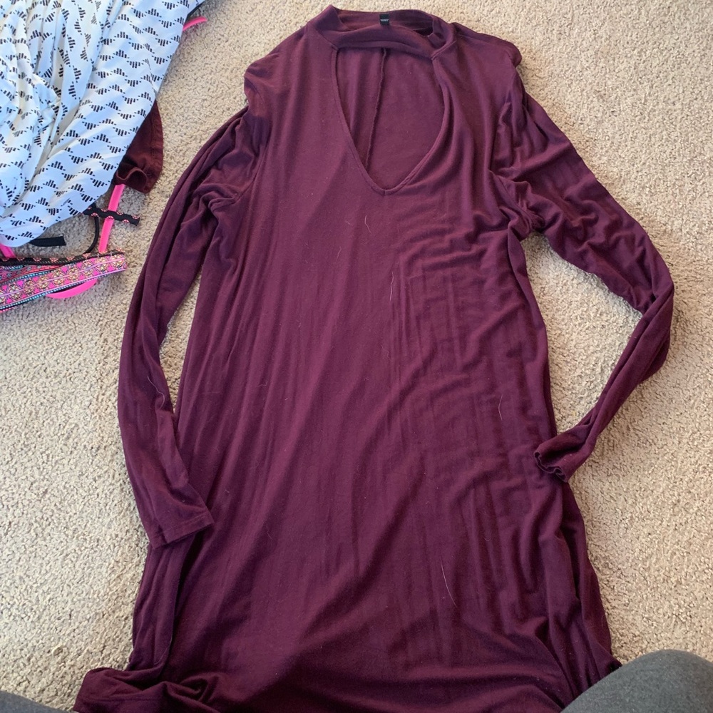 Express choker long sleeve dress